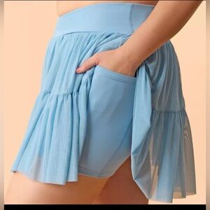 Blogilates Women's Ballerina Skort - Light Blue XL NWOT